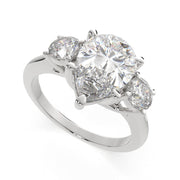 Hana Pear Cut 3 Stone Engagement Ring Setting - Nivetta